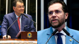 Eduardo Braga e Plínio Valério permanecerão no Senado Federal pelos próximos oito anos. (Foto: Arte/Diário Manauara)