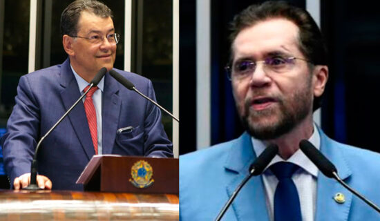 Eduardo Braga e Plínio Valério permanecerão no Senado Federal pelos próximos oito anos. (Foto: Arte/Diário Manauara)