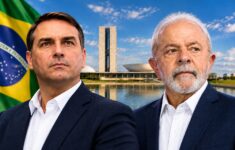Flávio Bolsonaro (PL) e Luiz Inácio Lula da Silva (PT) disputarão o segundo turno. (Arte/Diário Manauara)